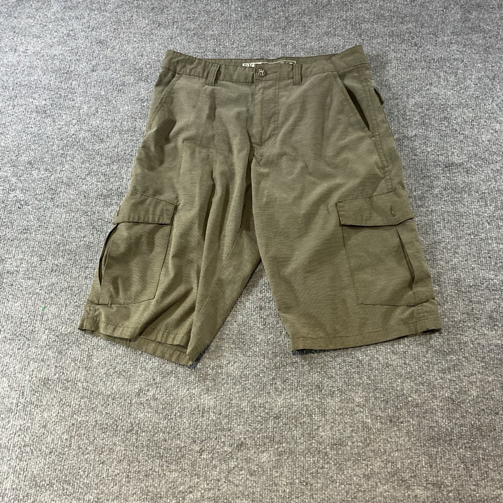 BKE Hybrid Standard Fit Cargo Shorts Mens 30 Olive Green Textured Outdoor Trail